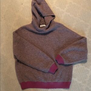 Purple Hooded Sweater with Pink Accents